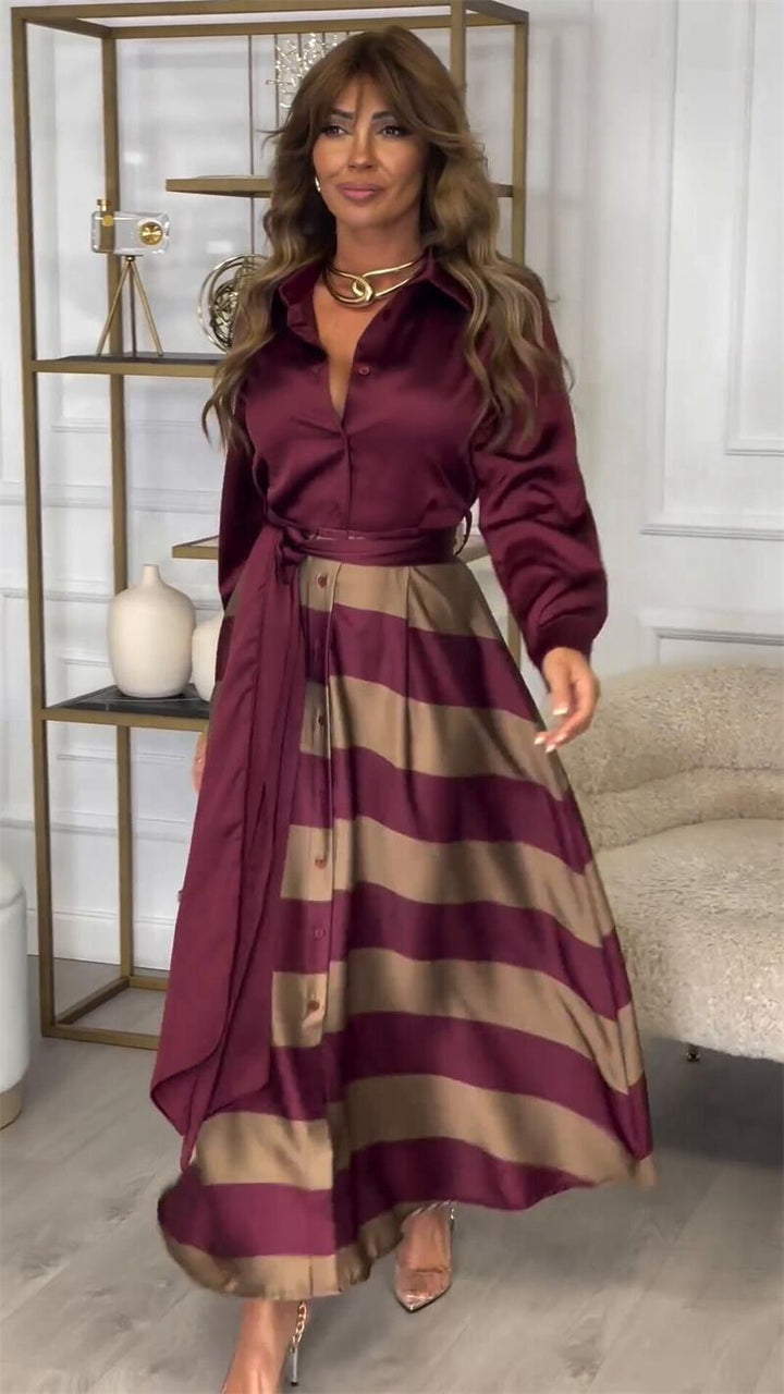 Yvonne | Robe maxi à rayures