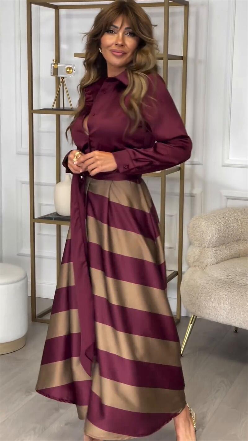 Yvonne | Robe maxi à rayures