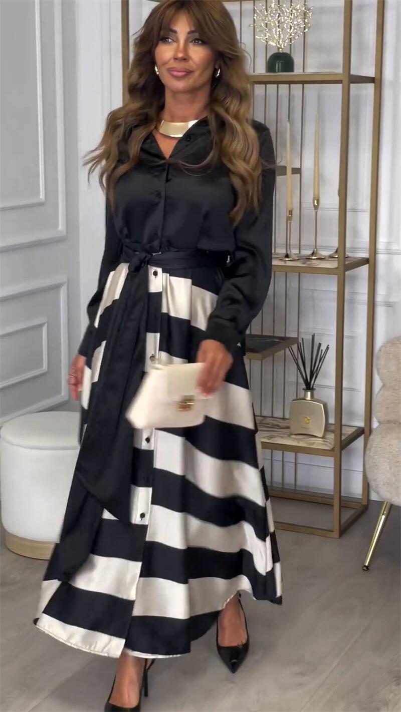 Yvonne | Robe maxi à rayures