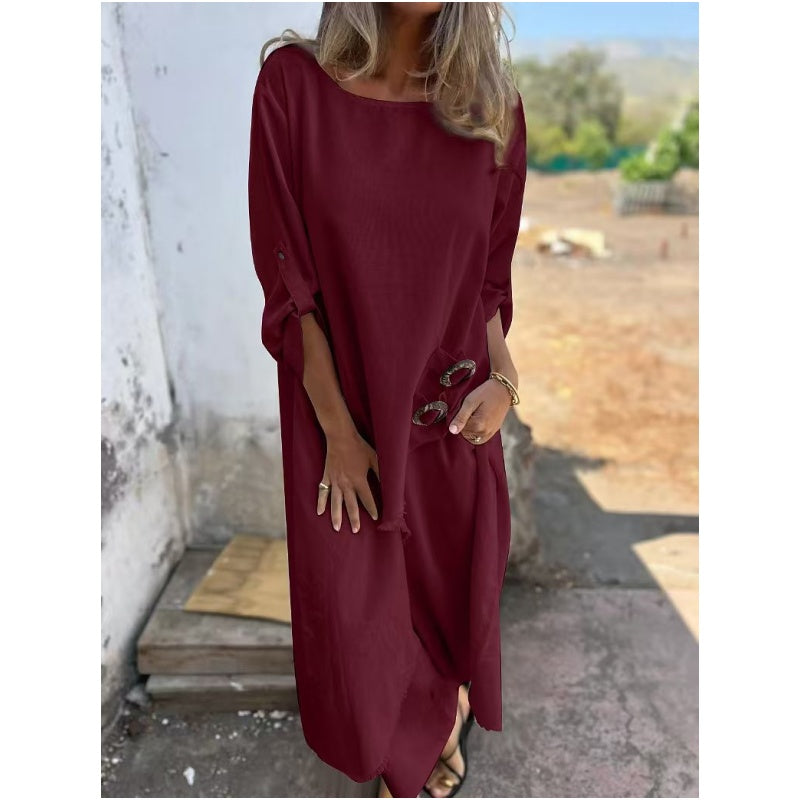 Marta | Ensemble deux pièces pour femmes avec une robe asymétrique et un pantalon décontracté