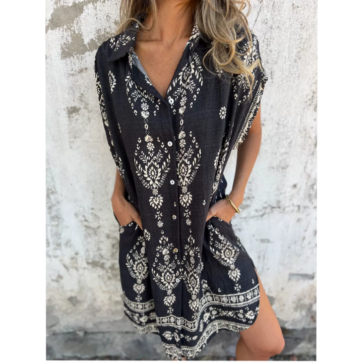 Sabina | Robe Chemise Midi au Style Boho