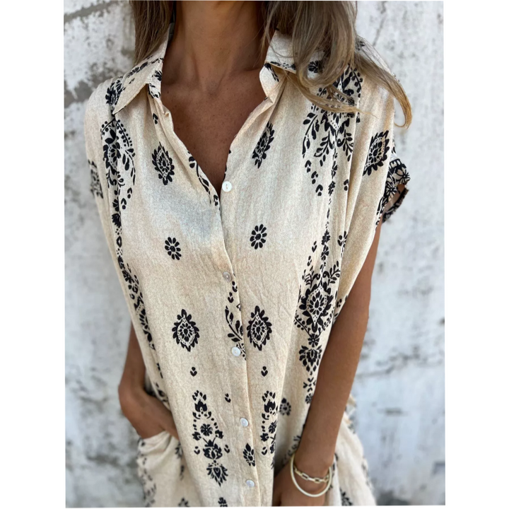 Sabina | Robe Chemise Midi au Style Boho
