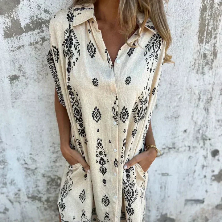 Sabina | Robe Chemise Midi au Style Boho