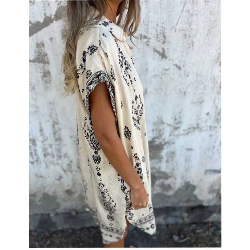 Sabina | Robe Chemise Midi au Style Boho