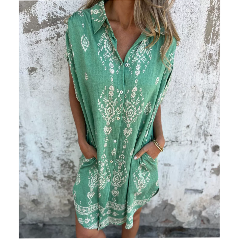 Sabina | Robe Chemise Midi au Style Boho
