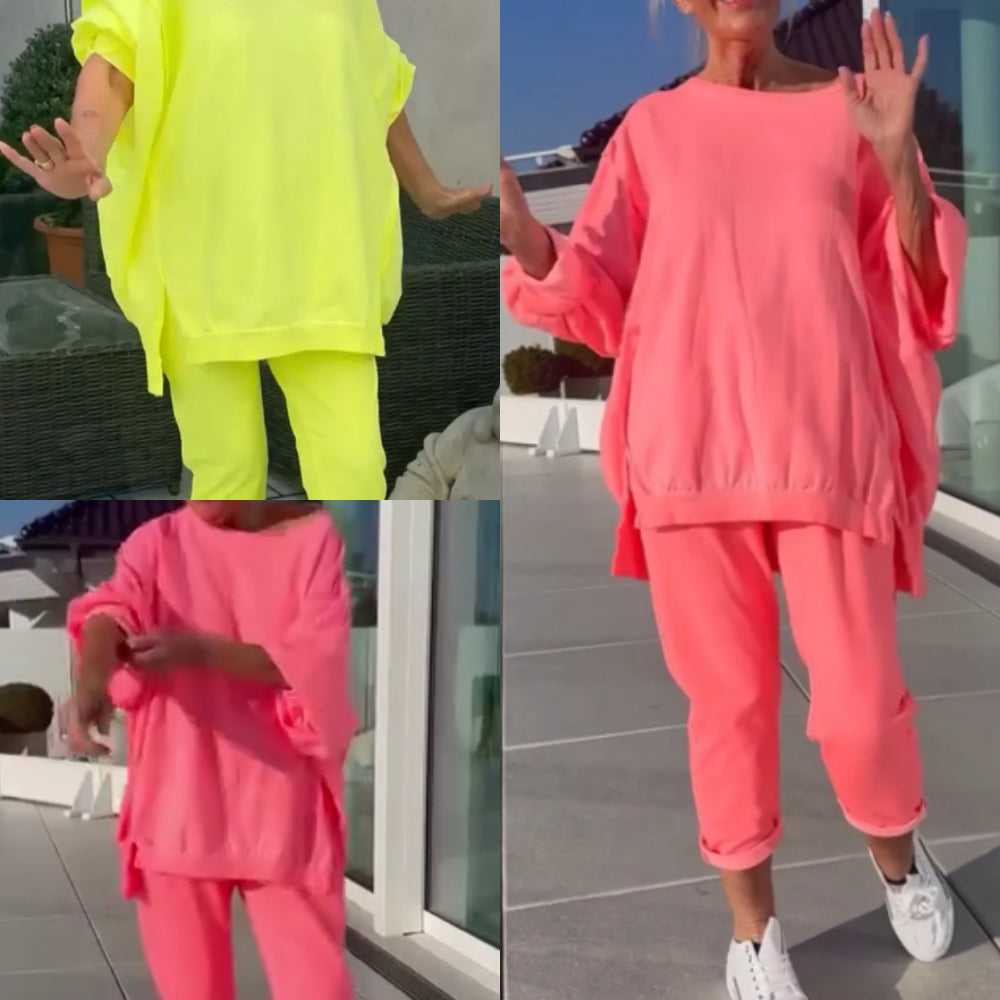 Teresa | Ensemble deux pièces top femme à col rond et pantalon