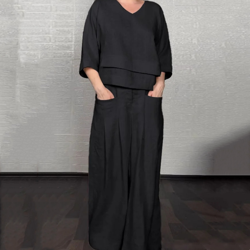 Pola | Ensemble élégant 2 pièces en style lin
